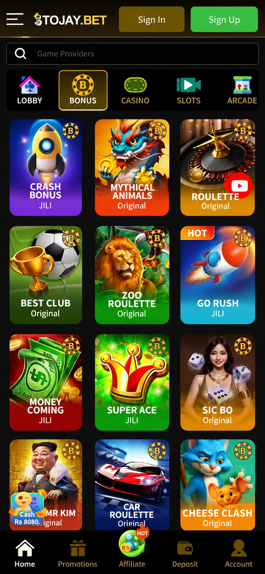 Bonus Games – 2J Bet